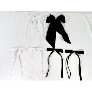 Satin Hair Bow Barrette Set 6 Pieces for Girls and Women